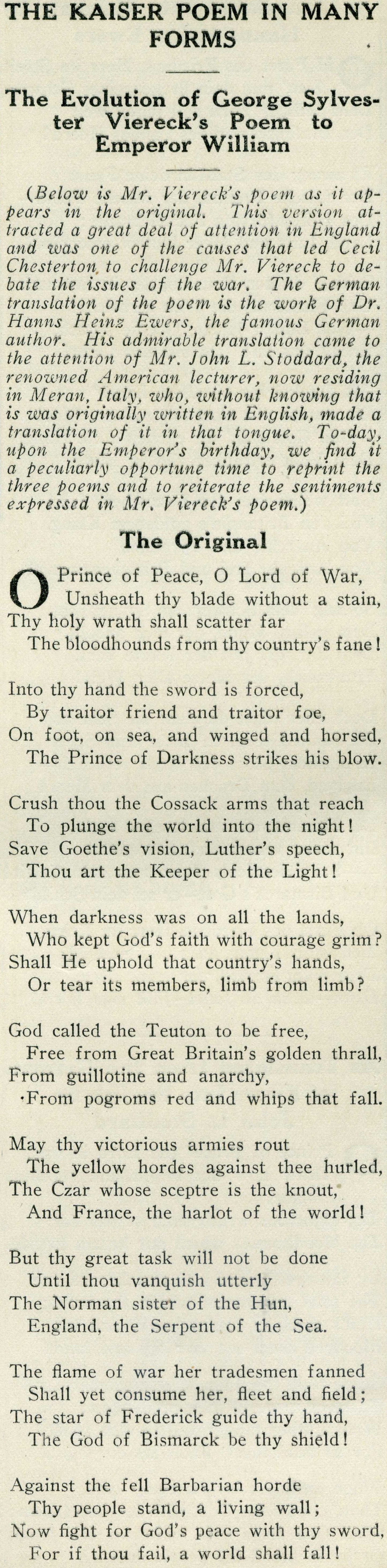 anti war poems ww1