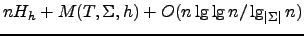 $nH_h + M(T,\Sigma,h) + O(n \lg\lg
n/\lg_{\vert\Sigma\vert}
n)$