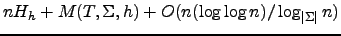 $g''_h = O(\vert\Sigma\vert^{h+1} \log \vert\Sigma\vert^{h+1})$