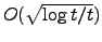 $O(\sqrt{\log t/t})$