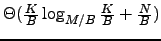 $\Theta(\frac{N_1}{B}\log_{M/B}
\frac{N_1}{B} + K_2\log_{M/B} K_2+\frac{N}{B})$