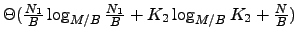 $\Theta(\frac{N_1}{B}\log_{M/B}
\frac{N_1}{B} + K_2\log_{M/B} K_2+\frac{N}{B})$